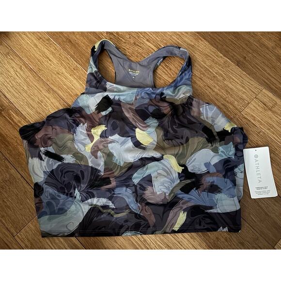 Athleta Conscious Crop Printed D-DD 3X NWT $64 Vivid Stroke Purple Barre‎ Yoga - Picture 2 of 8